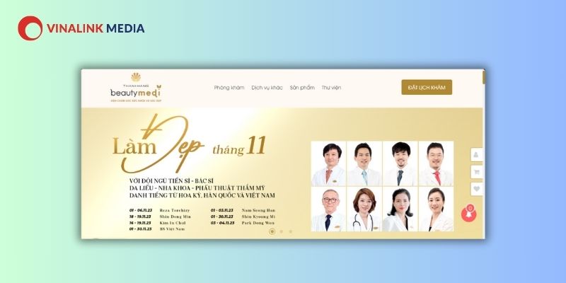 Website giới thiệu ngành thẩm mỹ - làm đẹp